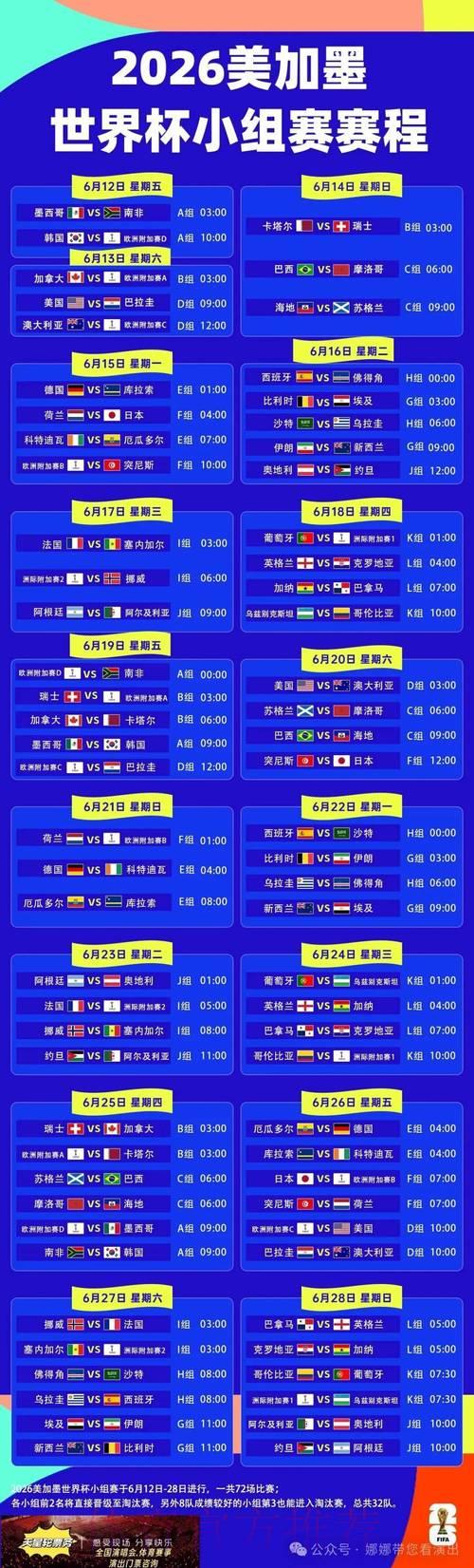 世界杯赛程全程直播实时追踪